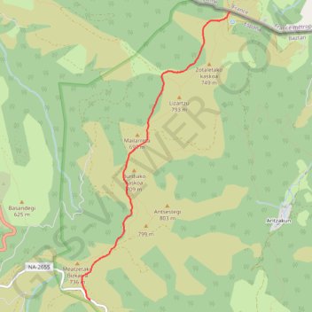 Itinéraire Le Menhir de Gorospil, distance, dénivelé, altitude, carte, profil, trace GPS
