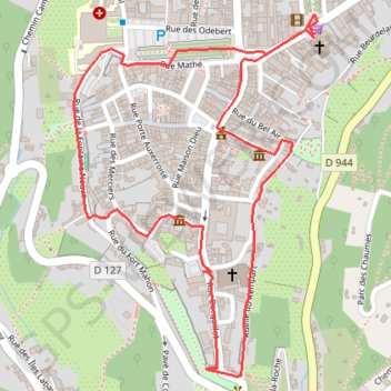 Itinéraire Avallon Médiéval, distance, dénivelé, altitude, carte, profil, trace GPS