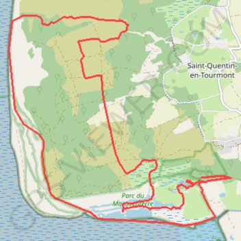 Itinéraire Marquenterre, distance, dénivelé, altitude, carte, profil, trace GPS