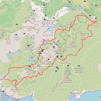 Itinéraire Marseilleveyre - Goudes, distance, dénivelé, altitude, carte, profil, trace GPS
