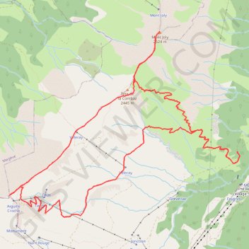 Itinéraire Mont Joly en boucle, distance, dénivelé, altitude, carte, profil, trace GPS