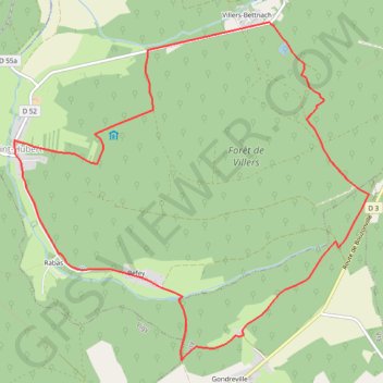 Itinéraire Randonnée du Haut Chemin - La source de Charlemagne - Villers-Bettnach, distance, dénivelé, altitude, carte, profil, trace GPS