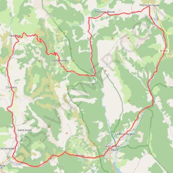 Itinéraire Les hautes vallées - Alpes de Haute-Provence, distance, dénivelé, altitude, carte, profil, trace GPS