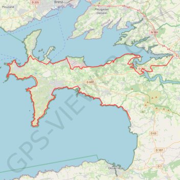 Itinéraire Tour de la Presqu'île de Crozon - 6 jours - Itinérance Bretagne, distance, dénivelé, altitude, carte, profil, trace GPS
