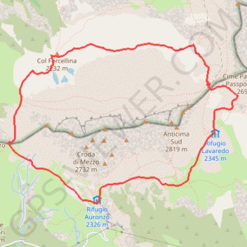 Itinéraire Le Tour des Tre Cime (les 3 cîmes), distance, dénivelé, altitude, carte, profil, trace GPS