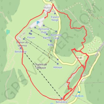 Itinéraire Le Semnoz, distance, dénivelé, altitude, carte, profil, trace GPS
