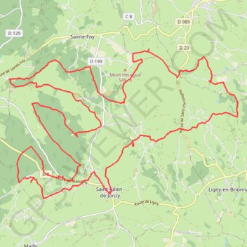 Itinéraire Circuit des bûcherons, des lavoirs et du bocage - Saint-Julien-de-Jonzy, distance, dénivelé, altitude, carte, profil, trace GPS