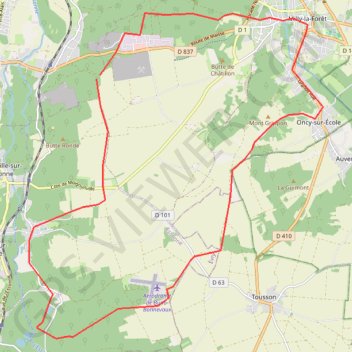 Itinéraire Milly la Foret - sud Ouest, distance, dénivelé, altitude, carte, profil, trace GPS