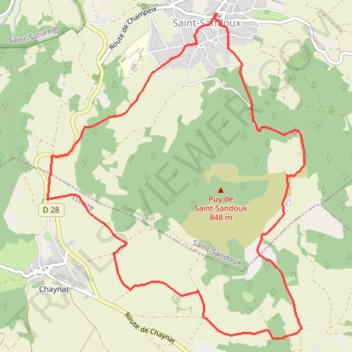 Itinéraire Le Puy St Sandoux 9.3Km, distance, dénivelé, altitude, carte, profil, trace GPS