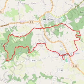 Itinéraire Le bois du Névet - Plogonnec, distance, dénivelé, altitude, carte, profil, trace GPS