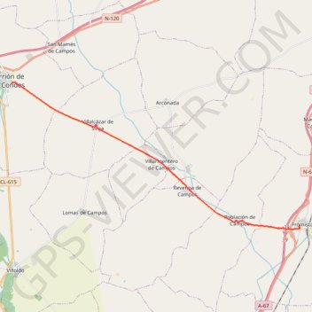 Itinéraire Fromista - Carrion De Los Condes, distance, dénivelé, altitude, carte, profil, trace GPS