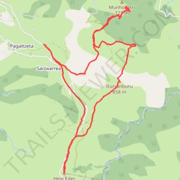 Itinéraire Hegieder - Zuhanieta en circuit depuis Kaskoleta, distance, dénivelé, altitude, carte, profil, trace GPS