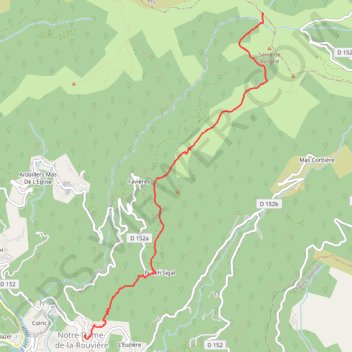 Itinéraire Notre dame de la rouviere, distance, dénivelé, altitude, carte, profil, trace GPS