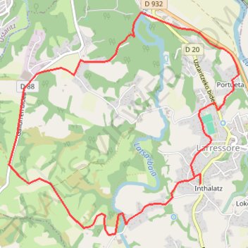 Itinéraire Circuit de Larressore, distance, dénivelé, altitude, carte, profil, trace GPS