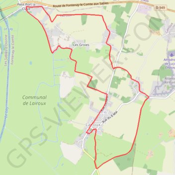 Itinéraire Les Ardillers - Lairoux, distance, dénivelé, altitude, carte, profil, trace GPS