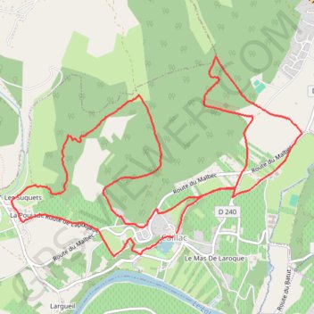 Itinéraire Caillac, distance, dénivelé, altitude, carte, profil, trace GPS