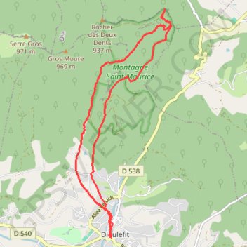 Itinéraire La montagne du Poët et de Saint Maurice, distance, dénivelé, altitude, carte, profil, trace GPS