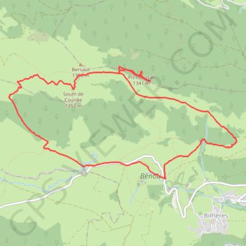 Itinéraire Pic Hourcat en boucle, distance, dénivelé, altitude, carte, profil, trace GPS