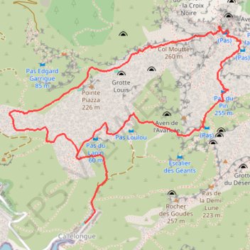 Itinéraire Béouveyre par le Pas du Pin depuis Callelongue, distance, dénivelé, altitude, carte, profil, trace GPS