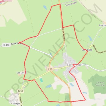 Itinéraire St Angel 9.5km, distance, dénivelé, altitude, carte, profil, trace GPS