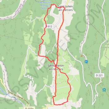 Itinéraire Tour du Vercors 2019 - Jour 1, distance, dénivelé, altitude, carte, profil, trace GPS