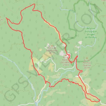 Itinéraire Pic du Perthus, distance, dénivelé, altitude, carte, profil, trace GPS