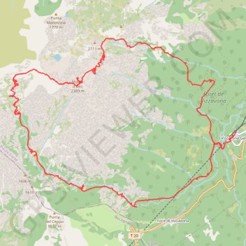 Itinéraire Monte d'Oro et les Cascades des Anglais, distance, dénivelé, altitude, carte, profil, trace GPS