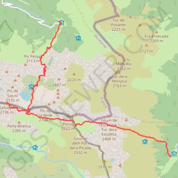 Itinéraire Rando Pic de la sauvegarde et retour raté..., distance, dénivelé, altitude, carte, profil, trace GPS