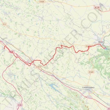 Itinéraire Etape 1 Revel Ayguesvives 18 05 25-21417260-21731098, distance, dénivelé, altitude, carte, profil, trace GPS