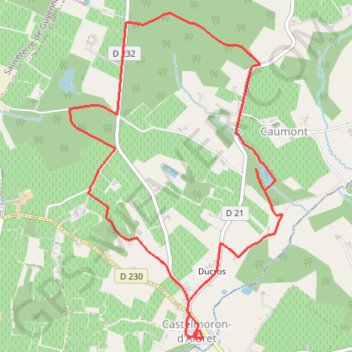 Itinéraire Castelmoron-d'Albret par Caumont-Ouest, distance, dénivelé, altitude, carte, profil, trace GPS