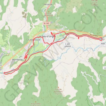 Itinéraire GPX Download: Puente medieval de Arfa – Catedral de la Seu de Urgell boucle au départ de la Seu d'Urgell, distance, dénivelé, altitude, carte, profil, trace GPS