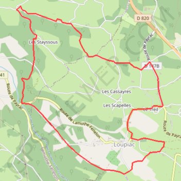Itinéraire Loupiac, distance, dénivelé, altitude, carte, profil, trace GPS