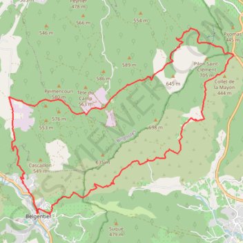 Itinéraire Belgentier, distance, dénivelé, altitude, carte, profil, trace GPS