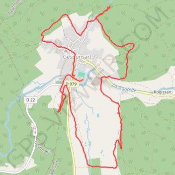 Itinéraire GESPONSART, distance, dénivelé, altitude, carte, profil, trace GPS