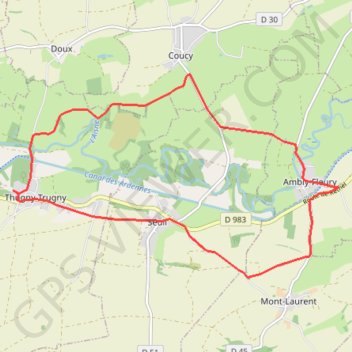 Itinéraire Château de Thugny Trugny, distance, dénivelé, altitude, carte, profil, trace GPS