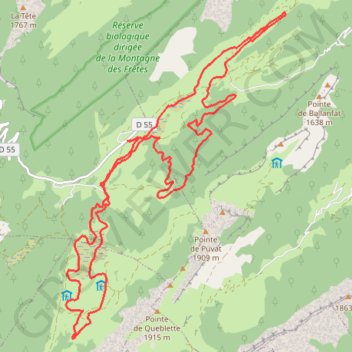 Itinéraire Ski de fond - Piste noire Plateau des Glières, distance, dénivelé, altitude, carte, profil, trace GPS
