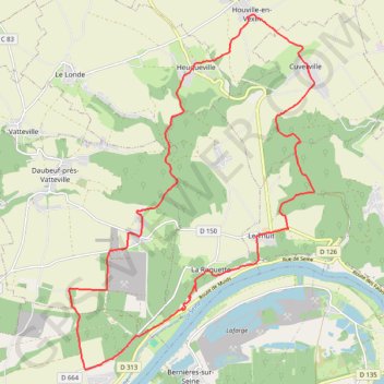 Itinéraire Vexin et falaises de la Seine du côté de la Roquette, distance, dénivelé, altitude, carte, profil, trace GPS