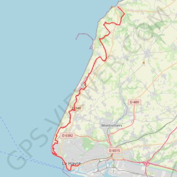 Itinéraire Le Havre / Étretat, distance, dénivelé, altitude, carte, profil, trace GPS