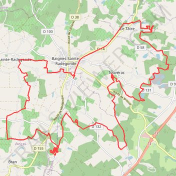 Itinéraire CIRCUIT 37KM rouge, distance, dénivelé, altitude, carte, profil, trace GPS
