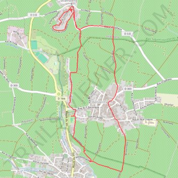 Itinéraire Beblenheim - Zellenberg - Mittelwihr, distance, dénivelé, altitude, carte, profil, trace GPS
