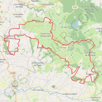 Itinéraire Vallée de la Sée - Entré Sée et Sienne, distance, dénivelé, altitude, carte, profil, trace GPS