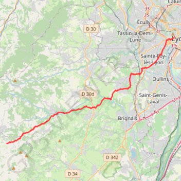 Itinéraire VL-05-LYON_BERNARD OUEST_RABUT, distance, dénivelé, altitude, carte, profil, trace GPS