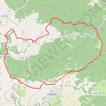 Itinéraire Autour de Mazayes, distance, dénivelé, altitude, carte, profil, trace GPS