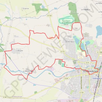 Itinéraire Parcours castelbriantais, distance, dénivelé, altitude, carte, profil, trace GPS