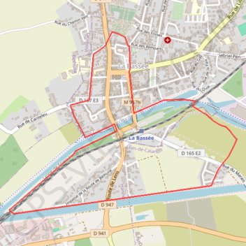 Itinéraire Rando sante autour de la bassee, distance, dénivelé, altitude, carte, profil, trace GPS