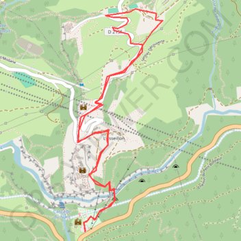 Itinéraire Les forts de l'Esseillon, distance, dénivelé, altitude, carte, profil, trace GPS