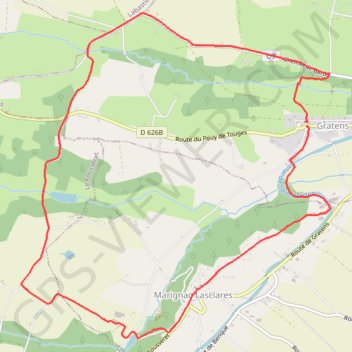 Itinéraire Randonnée en boucle à Gratens, distance, dénivelé, altitude, carte, profil, trace GPS