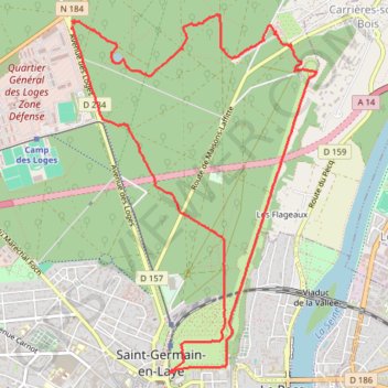 Itinéraire De la Fête des Loges à la Grande Terrasse de Saint-Germain en Laye (78 - Yvelines), distance, dénivelé, altitude, carte, profil, trace GPS