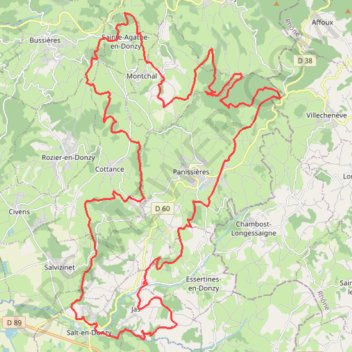 Itinéraire La Tour Matagrin - Montchal, distance, dénivelé, altitude, carte, profil, trace GPS