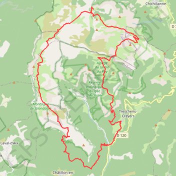 Itinéraire Sud Vercors - Boucle sur 3 jours, distance, dénivelé, altitude, carte, profil, trace GPS